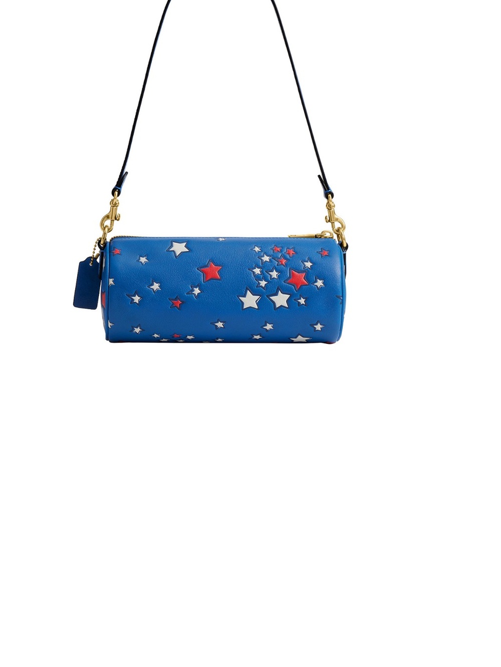 NWT Coach Leather Americana Star Print Barrel Bag Deep Sky Blue Multi- Rare